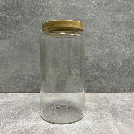 Банка скляна з бамбуковою кришкою 1,3 л Stenson TD00979-1.3