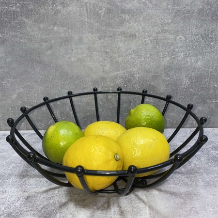 Корзина для фруктів "Модерна" низька 26*26*9 см чорна 1021