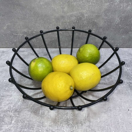 Корзина для фруктів "Модерна" низька 26*26*9 см чорна 1021