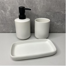 Набір для ванної кімнати (3 предмети) дозатор для мила, склянка для зубних щіток та мильниця Bona Di 851-327