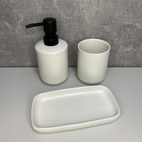 Набір для ванної кімнати (3 предмети) дозатор для мила, склянка для зубних щіток та мильниця Bona Di 851-327