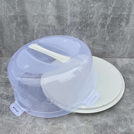 Тортівниця з кришкою 34 х 15 см Алеана 169056 біла троянда/прозора