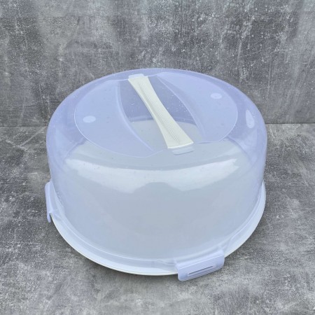 Тортівниця з кришкою 34 х 15 см Алеана 169056 біла троянда/прозора