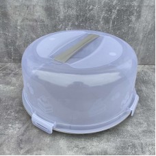 Тортівниця з кришкою 34 х 15 см Алеана 169056 какао/прозора