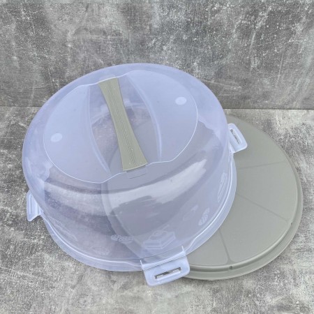 Тортівниця з кришкою 34 х 15 см Алеана 169056 какао/прозора