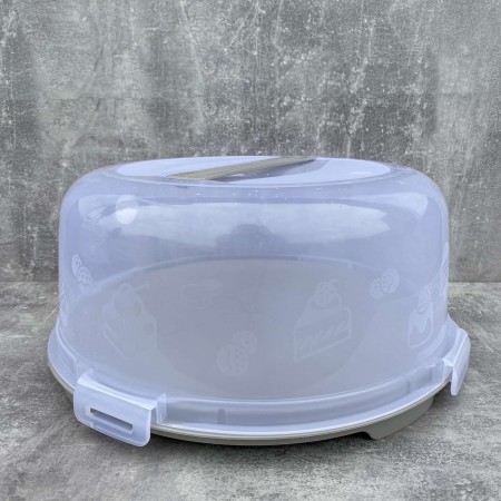 Тортівниця з кришкою 34 х 15 см Алеана 169056 какао/прозора