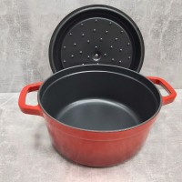 Каструля чавунна з емальованим покриттям 24 см 3,8 л з чавунною кришкою Ringel Essen RG-2300-24