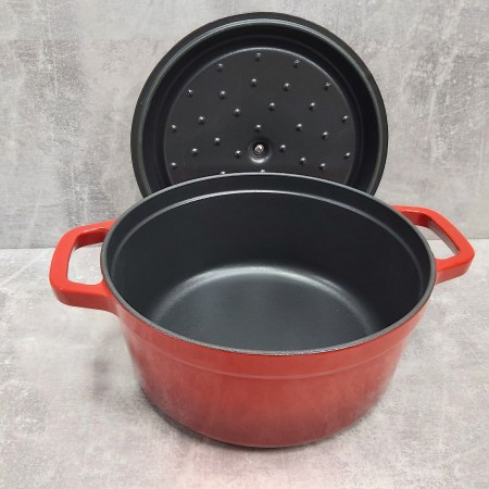 Каструля чавунна з емальованим покриттям 24 см 3,8 л з чавунною кришкою Ringel Essen RG-2300-24