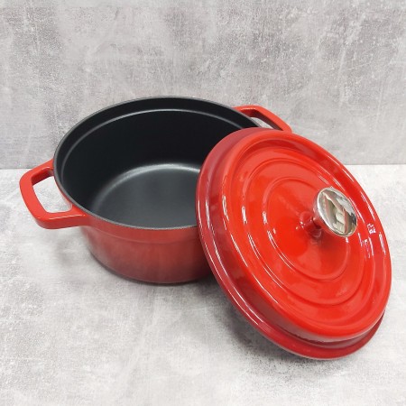 Каструля чавунна з емальованим покриттям 22 см 2,9 л з чавунною кришкою Ringel Essen RG-2300-22