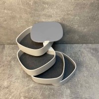 Скринька для зберігання ювелірних виробів та біжутерії з зеркалом біла 4 відділення A-Plus ZX-902