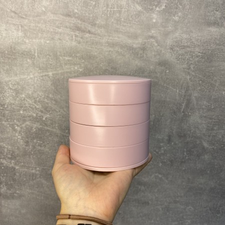 Скринька для зберігання ювелірних виробів та біжутерії рожева 4 відділення A-Plus 546687