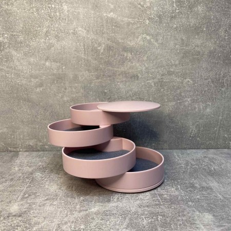 Скринька для зберігання ювелірних виробів та біжутерії рожева 4 відділення A-Plus 546687