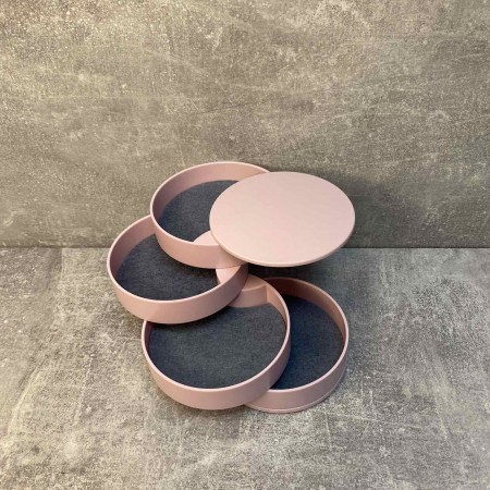 Скринька для зберігання ювелірних виробів та біжутерії рожева 4 відділення A-Plus 546687