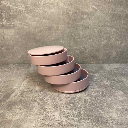 Скринька для зберігання ювелірних виробів та біжутерії рожева 4 відділення A-Plus 546687