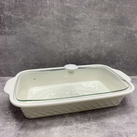 Марміт керамічний прямокутний з чорною підставкою 30 см Maestro MR-11259-73 