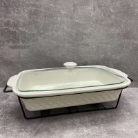 Марміт керамічний прямокутний з чорною підставкою 30 см Maestro MR-11259-73 