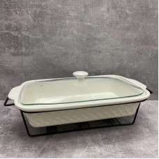 Марміт керамічний прямокутний з чорною підставкою 30 см Maestro MR-11259-73 