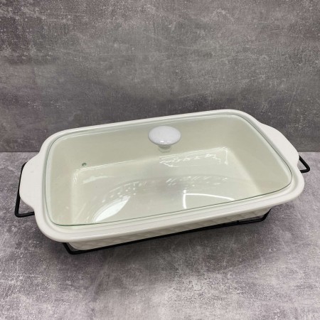 Марміт керамічний прямокутний з чорною підставкою 30 см Maestro MR-11259-73 