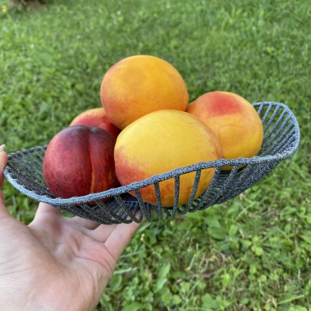 Корзина для фруктів "Напівхвилька" 25*24*6 см сірий мармур 1027