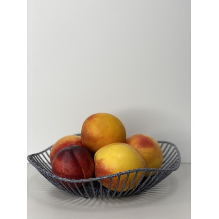 Корзина для фруктів "Напівхвилька" 25*24*6 см сірий мармур 1027