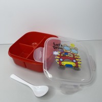 Ланч-бокс пластиковий з трьома відділами 15*15*6 см Let's Drive Ал Пластик 37166 