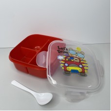 Ланч-бокс пластиковий з трьома відділами 15*15*6 см Let's Drive Ал Пластик 37166 