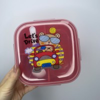 Ланч-бокс пластиковий з трьома відділами 15*15*6 см Let's Drive Ал Пластик 37166 