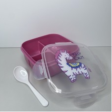 Ланч-бокс пластиковий з трьома відділами 15*15*6 см Keep Calm Ал Пластик 37166 