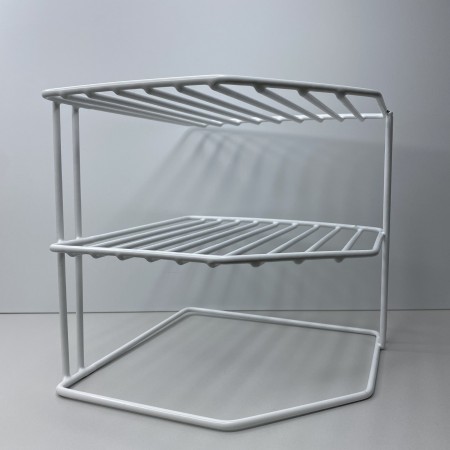 Органайзер-підставка для тарілок з металевого дроту 20,5*20,5*20,5 см 1033 біла