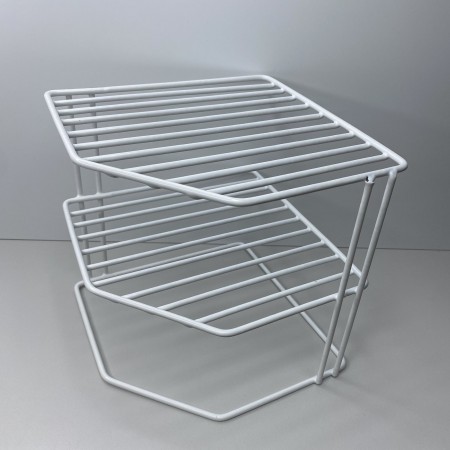 Органайзер-підставка для тарілок з металевого дроту 20,5*20,5*20,5 см 1033 біла