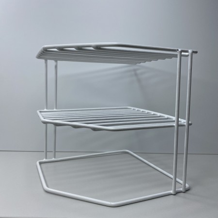 Органайзер-підставка для тарілок з металевого дроту 20,5*20,5*20,5 см 1033 біла