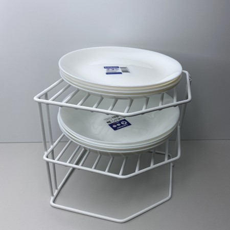 Органайзер-підставка для тарілок з металевого дроту 20,5*20,5*20,5 см 1033 біла