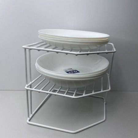 Органайзер-підставка для тарілок з металевого дроту 20,5*20,5*20,5 см 1033 біла