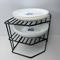 Органайзер-підставка для тарілок з металевого дроту 20,5*20,5*20,5 см 1033 чорна