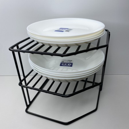 Органайзер-підставка для тарілок з металевого дроту 20,5*20,5*20,5 см 1033 чорна