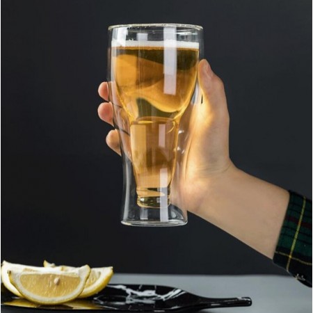 Келих для пива, квасу, соку 350 мл з подвійними стінками Bottle S&T 202-4 1 шт. 
