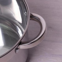 Каструля з нержавіючої сталі 5,1 л з скляною кришкою Kamille Classic KM-5622S