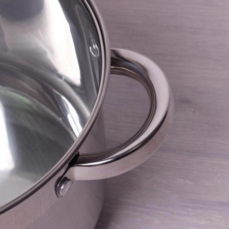 Каструля з нержавіючої сталі 5,1 л з скляною кришкою Kamille Classic KM-5622S