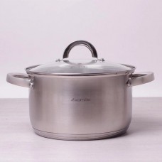 Каструля з нержавіючої сталі 5,1 л з скляною кришкою Kamille Classic KM-5622S