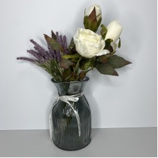 Ваза для квітів скляна 19,5 см Crystal 6841679 сірий