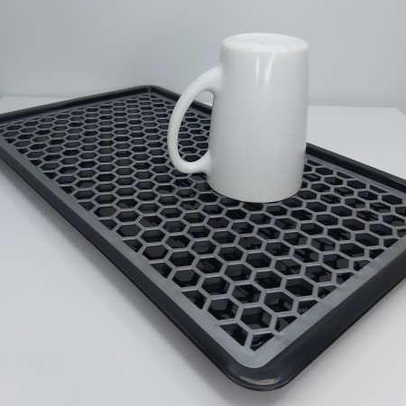 Сушка для стаканів пластикова 42*24*1 см сіра Bursev 1135 08