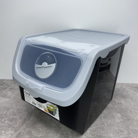 Контейнер для овочів пластиковий 12 л 23,5*32,5*23,5 см Hobby Life 02 1506 чорний з світло-сірим