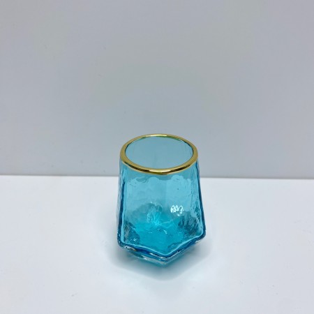 Чарка блакитного кольору із золотим обідком 1 шт 55 мл A-Plus 9033-1