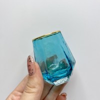 Чарка блакитного кольору із золотим обідком 1 шт 55 мл A-Plus 9033-1