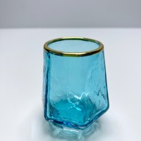 Чарка блакитного кольору із золотим обідком 1 шт 55 мл A-Plus 9033-1