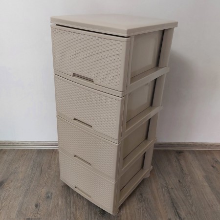 Комод Пластиковий Алеана "Ротанг" Кремовий 123093