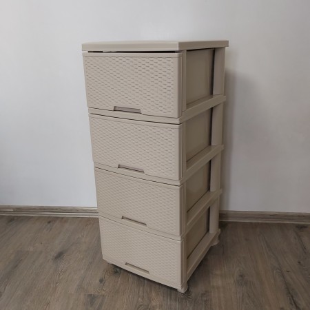 Комод Пластиковий Алеана "Ротанг" Кремовий 123093