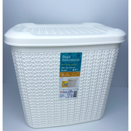 Корзина для порошку 10 л 28,5*21*26,5 см Uscan Plastik M-086 біла