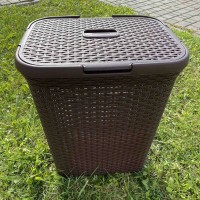 Корзина для білизни 50 л 55*43*32 см "Ротанг" Алеана 122098 темно-коричнева