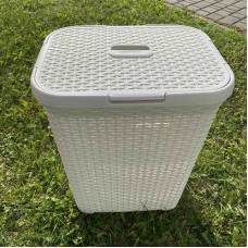 Корзина для білизни 50 л 55*43*32 см "Ротанг" Алеана 122098 Біла роза